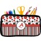 Red & Black Dots & Stripes Neoprene Pencil Case (Personalized)