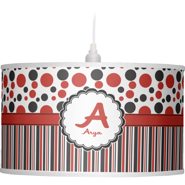 Red & Black Dots & Stripes Pendant Lamp Shade