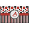 Red & Black Dots & Stripes Door Mat - 60"x36" (Personalized)