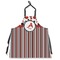 Red & Black Dots & Stripes Apron Without Pockets w/ Name and Initial