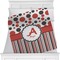 Red & Black Dots & Stripes Minky Blanket (Personalized)