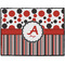 Red & Black Dots & Stripes Personalized Door Mat - 24x18 (APPROVAL)