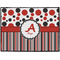 Red & Black Dots & Stripes Door Mat (Personalized)