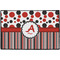 Red & Black Dots & Stripes Personalized Door Mat - 36x24 (APPROVAL)