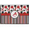 Red & Black Dots & Stripes Door Mat - 36"x24" (Personalized)