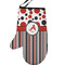 Red & Black Dots & Stripes Personalized Oven Mitt - Left