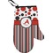 Red & Black Dots & Stripes Personalized Oven Mitts
