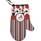 Red & Black Dots & Stripes Right Oven Mitt (Personalized)
