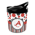 Red & Black Dots & Stripes Plastic Ice Bucket (Personalized)