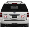 Red & Black Dots & Stripes Personalized Square Car Magnets on Ford Explorer