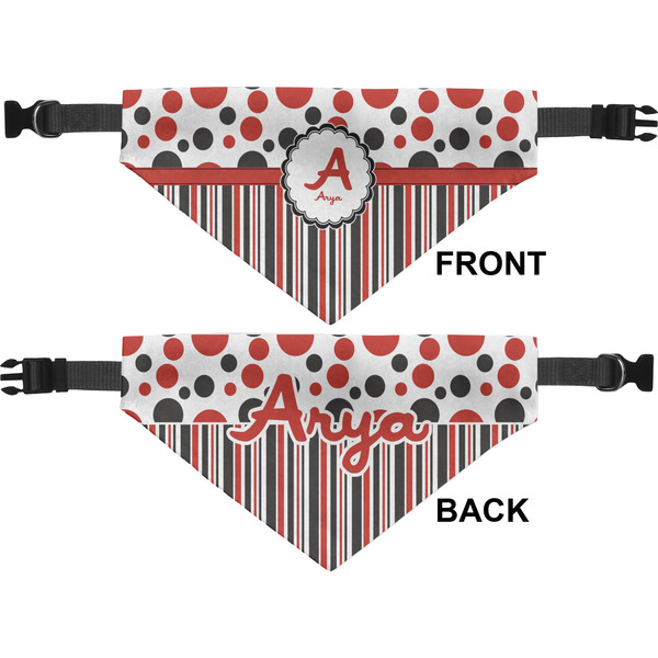 Red & Black Dots & Stripes Pet Bandana Approval