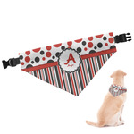 Red & Black Dots & Stripes Dog Bandana - XLarge (Personalized)