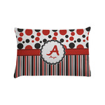 Red & Black Dots & Stripes Pillow Case - Standard (Personalized)