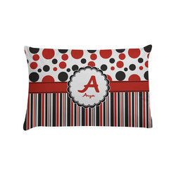 Red & Black Dots & Stripes Pillow Case - Standard (Personalized)