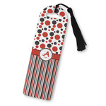 Red & Black Dots & Stripes Plastic Bookmark (Personalized)