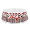 Red & Black Dots & Stripes Plastic Dog Bowl (Personalized)