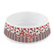 Red & Black Dots & Stripes Plastic Dog Bowl - Small (Personalized)