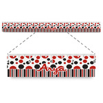 Red & Black Dots & Stripes Plastic Ruler - 12" (Personalized)