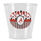 Red & Black Dots & Stripes Plastic Shot Glass (Personalized)
