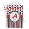Red & Black Dots & Stripes Playing Cards - Front View