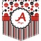 Red & Black Dots & Stripes Iron On Faux Pocket (Personalized)
