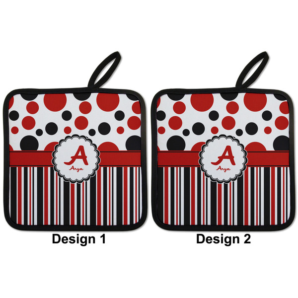 Red & Black Dots & Stripes Pot Holders - Set of 2 APPROVAL