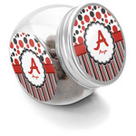 Red & Black Dots & Stripes Puppy Treat Jar (Personalized)