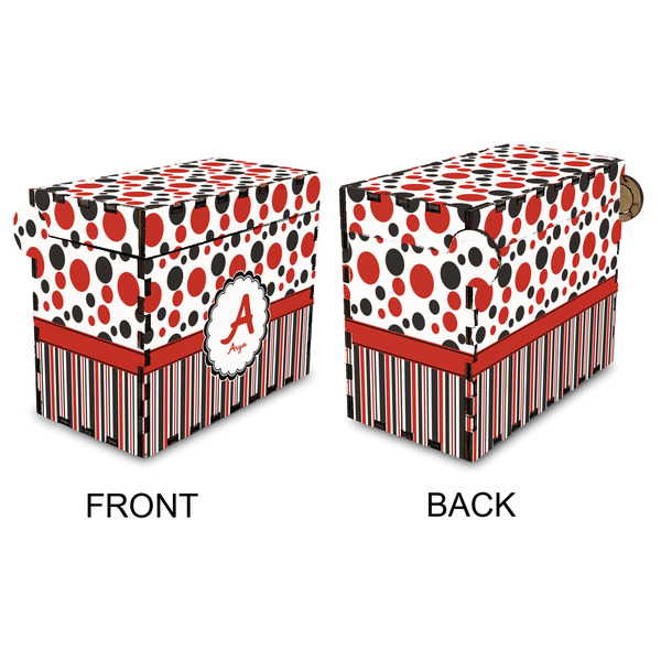 Red & Black Dots & Stripes Recipe Box - Full Color - Approval