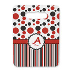 Red & Black Dots & Stripes Rectangular Trivet with Handle (Personalized)