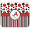 Red & Black Dots & Stripes Rectangular Mouse Pad - APPROVAL