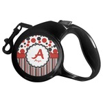 Red & Black Dots & Stripes Retractable Dog Leash - Small (Personalized)
