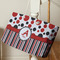 Red & Black Dots & Stripes Large Rope Tote - Life Style