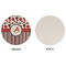 Red & Black Dots & Stripes Round Linen Placemats - APPROVAL (single sided)