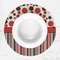 Red & Black Dots & Stripes Round Linen Placemats - LIFESTYLE (single)