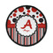 Red & Black Dots & Stripes Round Patch
