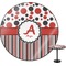 Red & Black Dots & Stripes Round Table Top