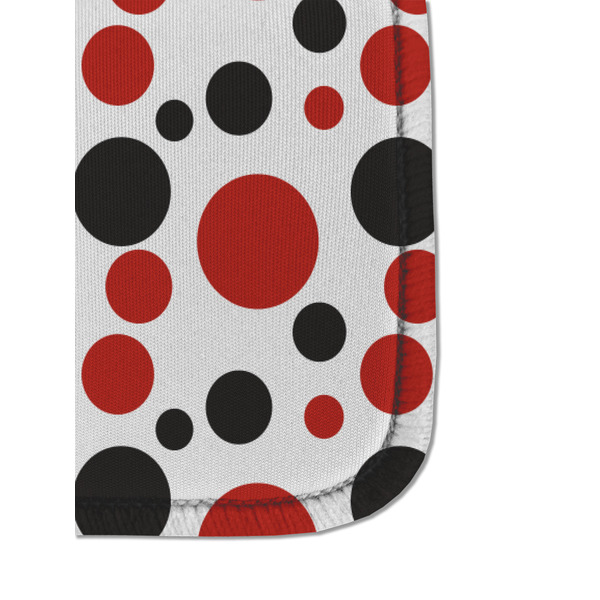Red & Black Dots & Stripes Sanitizer Holder Keychain - Detail