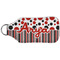Red & Black Dots & Stripes Sanitizer Holder Keychain - Large (Back)