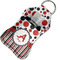 Red & Black Dots & Stripes Sanitizer Holder Keychain - Small in Case