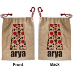 Red & Black Dots & Stripes Santa Sack - Front & Back (Personalized)