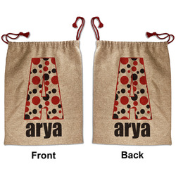 Red & Black Dots & Stripes Santa Sack - Front & Back (Personalized)