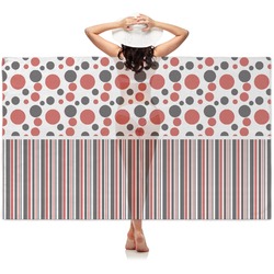 Red & Black Dots & Stripes Sheer Sarong (Personalized)