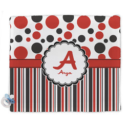 Red & Black Dots & Stripes Security Blanket (Personalized)