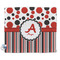 Red & Black Dots & Stripes Security Blanket - Front View