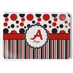 Red & Black Dots & Stripes Serving Tray (Personalized)