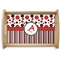 Red & Black Dots & Stripes Serving Tray Wood Small - Main