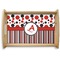 Red & Black Dots & Stripes Natural Wooden Tray - Small (Personalized)