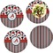 Red & Black Dots & Stripes Set of Lunch / Dinner Plates