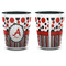 Red & Black Dots & Stripes Shot Glass - Two Tone - APPROVAL