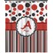 Red & Black Dots & Stripes Shower Curtain 70x90